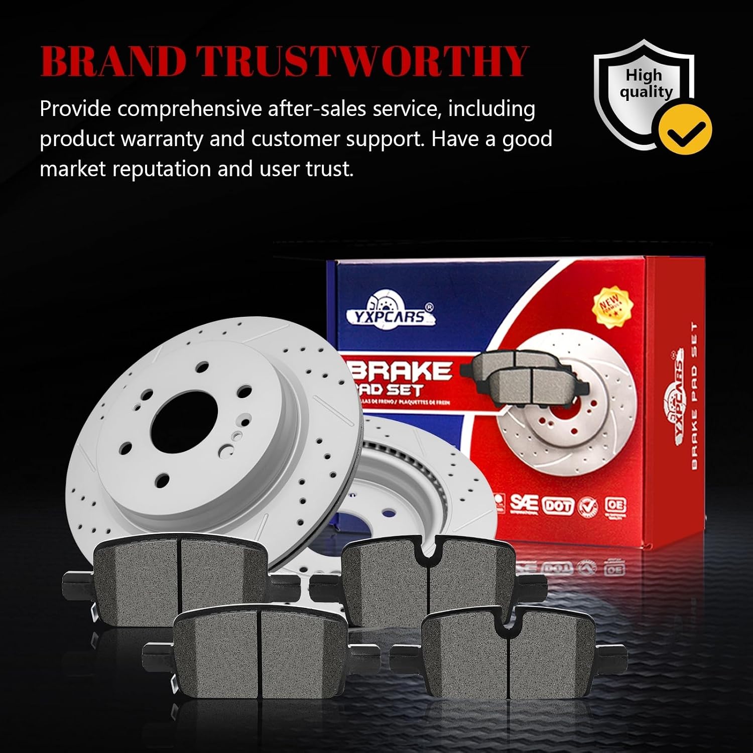 Ceramic Rear Brakes Pad and Rotors Drilled Slotted Vented Replacement Disc Brake Kits for Gmc Sierra 1500 Limited 2022/ Sierra 1500 2020-2022/ Yukon Xl 2021-2024/ Yukon 2021-2023