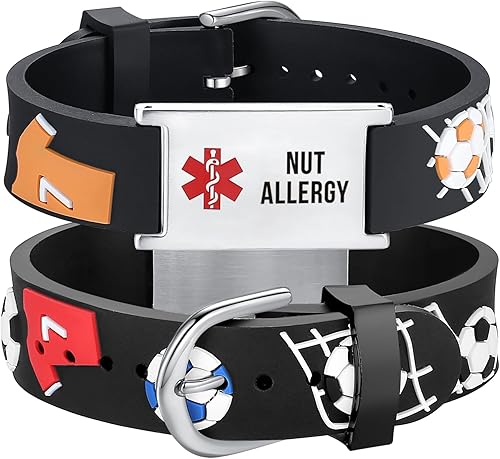 LinnaLove cartoon medical alert id bracelets Parents gift to Son, daughter, brother, sister
