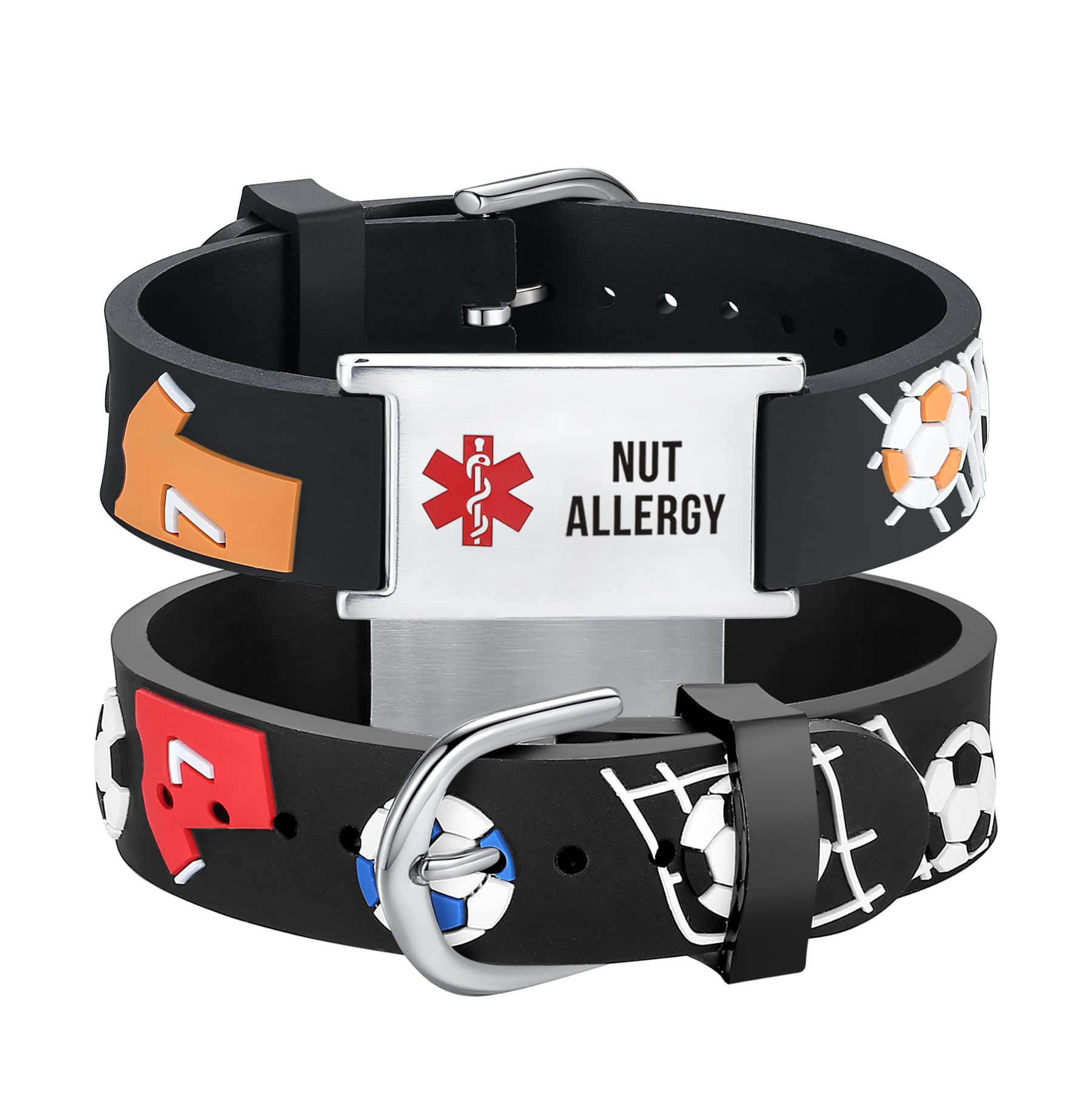 LinnaLove cartoon medical alert id bracelets Parents gift to Son, daughter, brother, sister