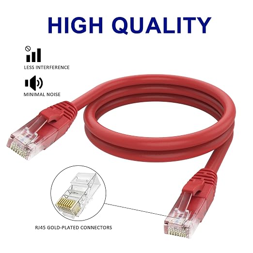 Cable Ethernet Cat 6 Rojo 61 m RJ45 Flexible para Interior miniatura 3