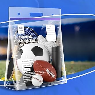 24/7 Bags| Double Zipper Jumbo Bags, 10 Gallons, 15 Count, Expandable Bottom & Handle, Safe For Food Storage, Clothes, Blankets, Toys, Art Crafts & More (24" X 20" X 7")