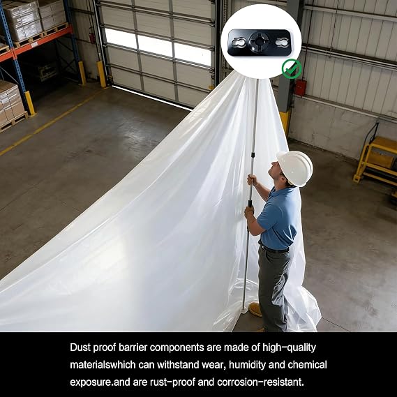 ZipWallスタイルシステム用3Dプリントユニバーサルダストバリアヘッド 軽量乾式壁リフォームダストコントロール4個 - ブラック