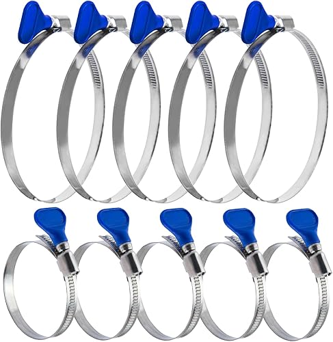 Miniatura 9 de POWERTEC 70216 Abrazadera de manguera de doble alambre de 3 pulgadas con perno, abrazaderas de manguera ajustables para colector de polvo, manguera