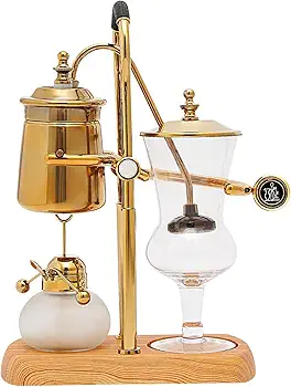 DGJMuu Supreme Edition Siphon Balance - Cafetera de café al vacío (400 ml, base de madera natural y pomo de tapa, cafetera y té)