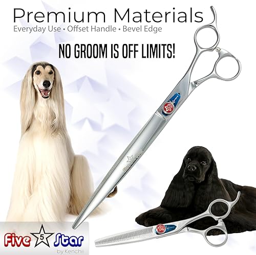 Vista 3 de Kenchii Five Star Offset Grooming Shear 8" Straight