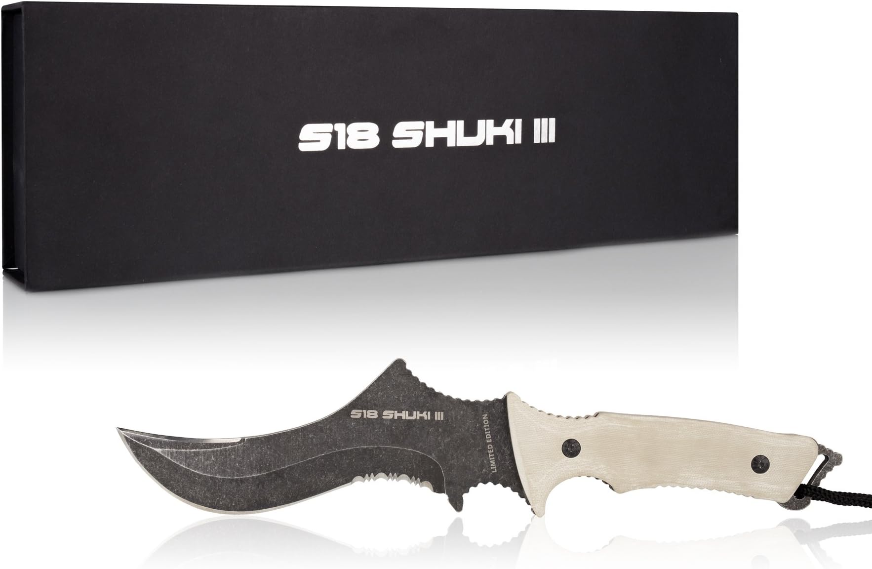 S.R.T. S18 Premium Fixed Blade Knife | Stainless Steel 6.5โ Curved Blade with Heavy-Duty 600D Polyester Sheath | Perfect for Tactical Defense, Hunting, Camping, and Survival