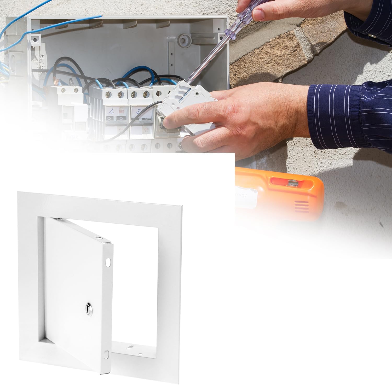 QWORK Aluminum Alloy Access Panel, 6 x 6 Inch Service Shaft Door Panel for Wall and Ceiling Electrical