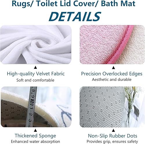 Miniatura 7 de Juego de cortinas de ducha de Halloween, fantasma espeluznante rosa, 72 x 72 pulgadas, 4 piezas, juegos de accesorios de baño con alfombras