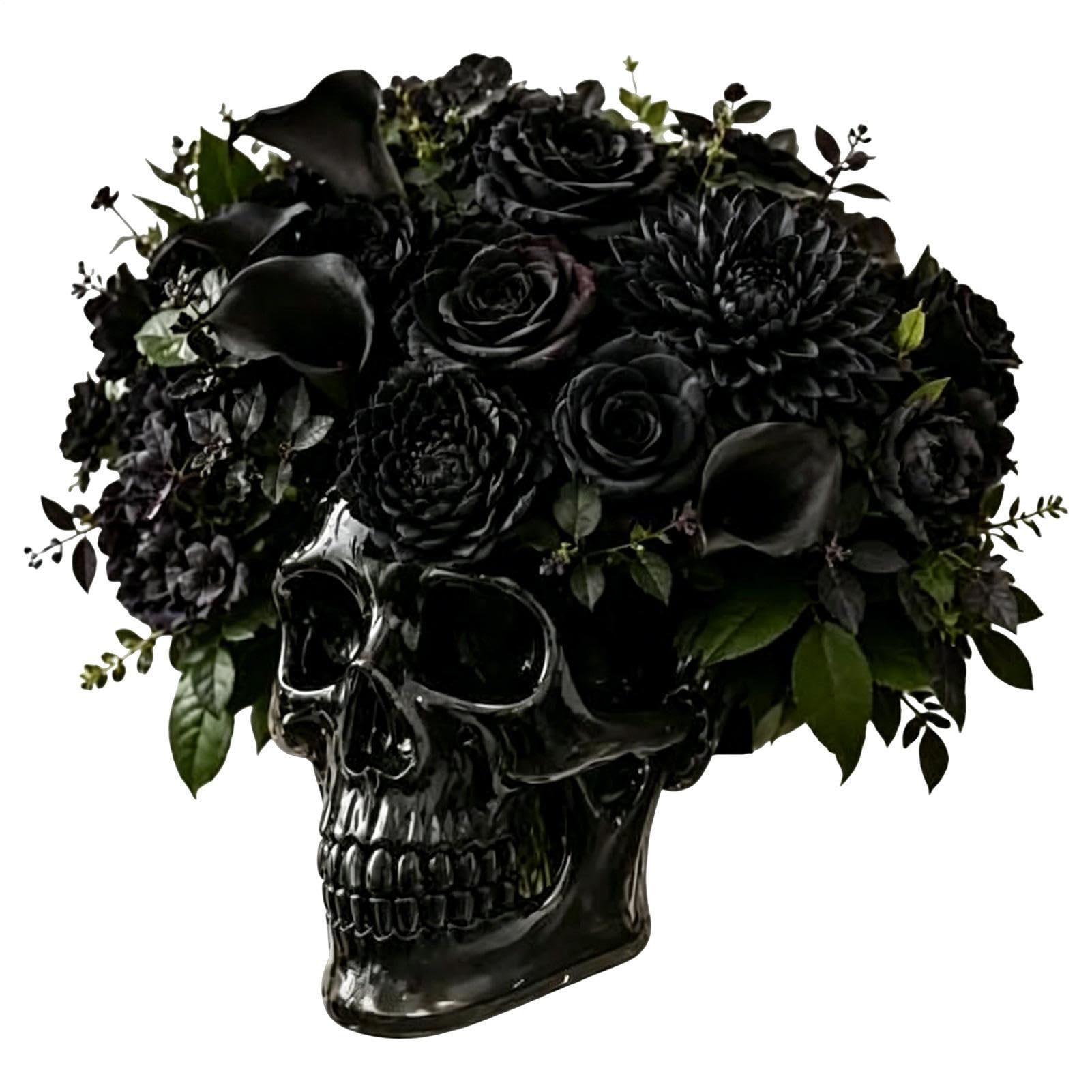 Pot de fleurs gothique crâne pour sublimer votre salon ou patio