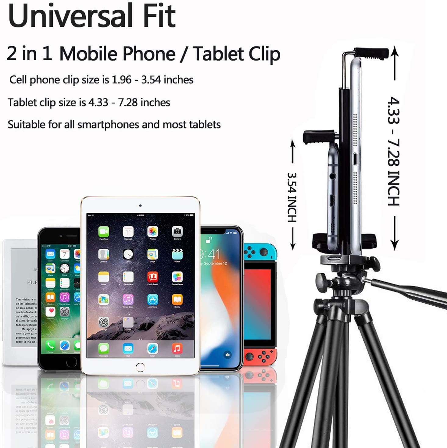 🔥 Hоt Dеаlѕ MOREVON Tripod for ipad, [Latest Upgrade] 53 Tripod for iPhone Camera Tablet, Lightweight Aluminum Tripod Stand with Remote, Universal 2 in 1 Phone/Tablet Holder, for Smartphone, Tablet, Camera