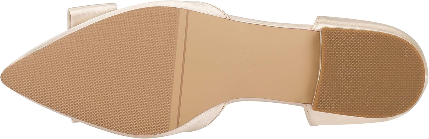ERIJUNOR Comfortable Low Heel Wedding Shoes with Bow Knot D’orsay Pointy Toe Flats
