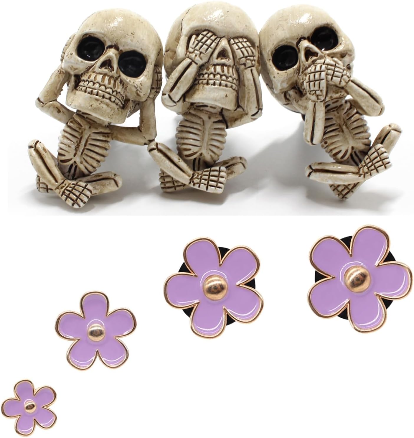 Skull Decor Halloween Car Air Freshener Vent Clip & Cute Daisy Car Vent Clips Car Accessories for Women