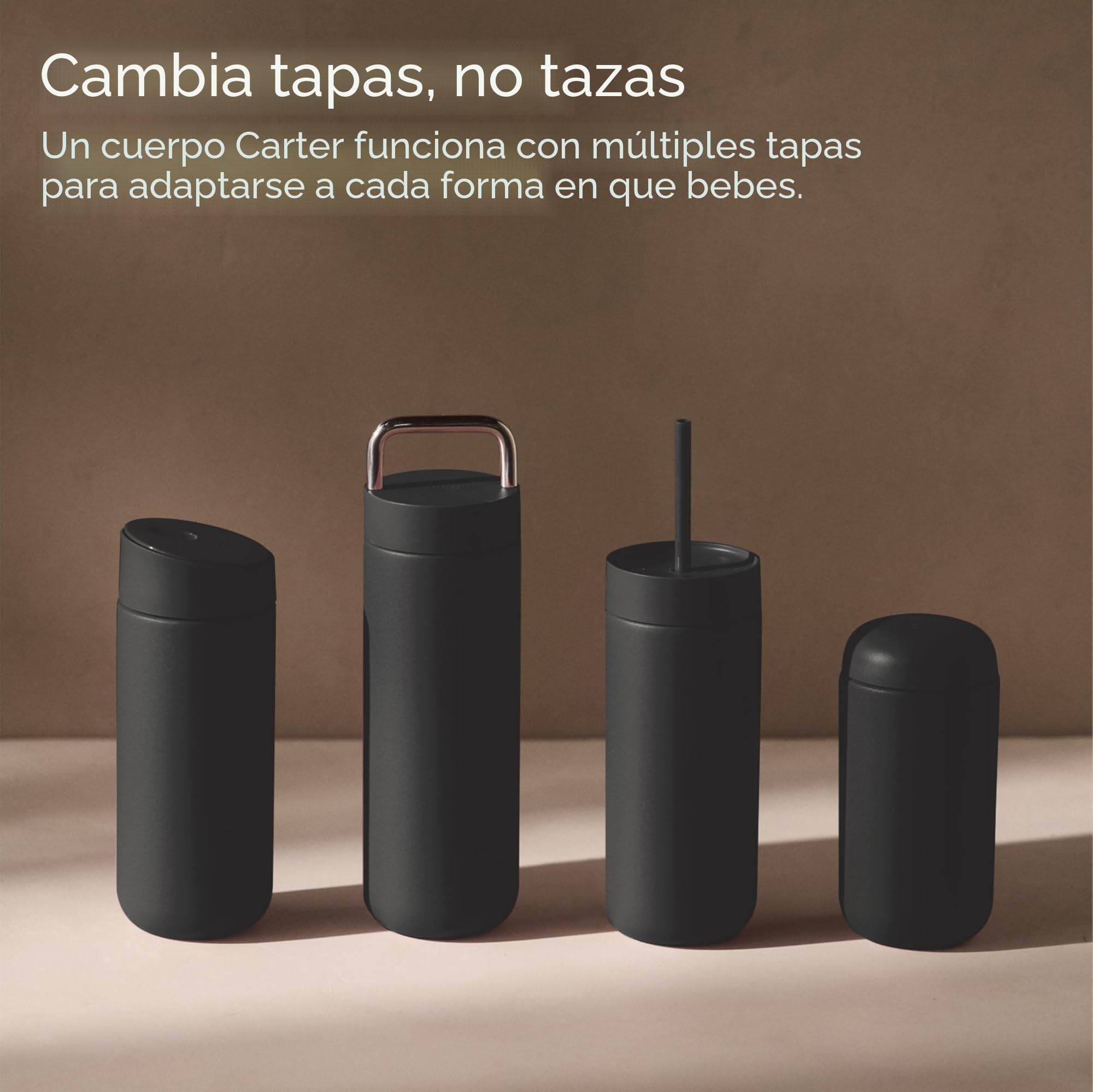 Fellow Carter Move - Taza de café de 473,18 ml de viaje con tapa deslizante a prueba de fugas, vaso de café a prueba de fugas con interior de cerámica y acero inoxidable aislado al vacío, azul Stone