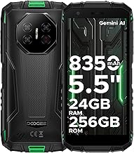 DOOGEE Fire 3 Ultra Android 15 Rugged Phone Unlocked, 8350mAh Battery Rugged Smartphone, 5.5" IPS HD+ Display, 24GB+256GB, 16MP+20MP Camera, Octa Core, Widevine L1/Fingerprint ID/Face Unlock/NFC