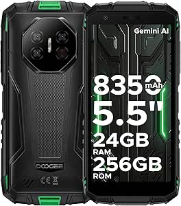 DOOGEE Fire 3 Ultra Rugged Smartphone, 8350mAh, Android 15 Rugged Phone With Gemini AI, 5.5" HD , Octa Core, 24GB 256GB Waterproof Phone, 20MP Night Vision Camera, Fingerprint Unlock, NFC, IP68/IP69K - View #5