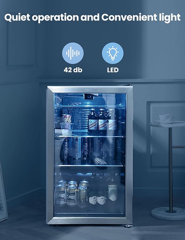 COMFEE' CRV115TAST Cooler, 115 Cans Beverage Refrigerator, Adjustable Thermostat, Glass Door With Stainless Steel Frame, Reversible Hinge Door And Legs For Home, Apartment by COMFEE' - Image 6