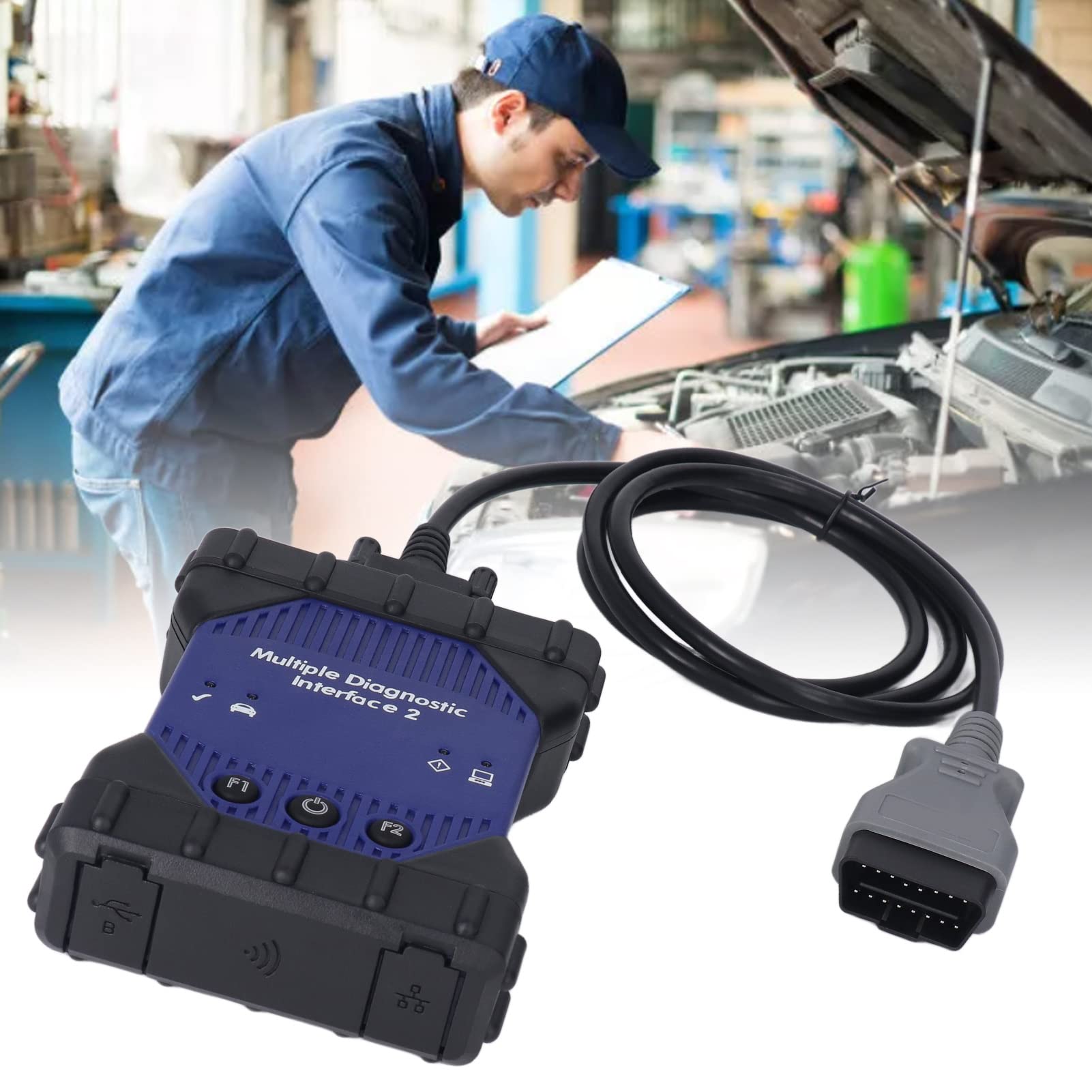 MDI2 Multiple Diagnoseschnittstelle, OBD2 Autokommunikationsschnittstelle Diagnose Scanner Tool DLC Kabel ABS