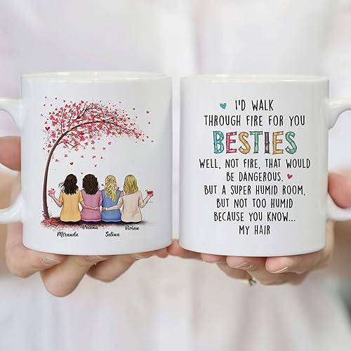 Miniatura 4 de Gossby Taza personalizada para mejor amiga, regalo personalizado para mujeres con diseños, nombres, cumpleaños, regalo de taza de Navidad para