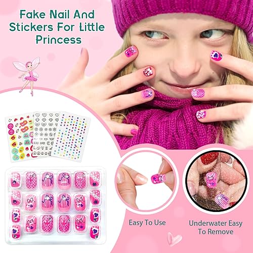 Miniatura 4 de Juego de esmaltes de uñas para niñas, regalo para niñas, kit de uñas para niños de 7 a 12 años, juego de esmalte de uñas no tóxico con secador de