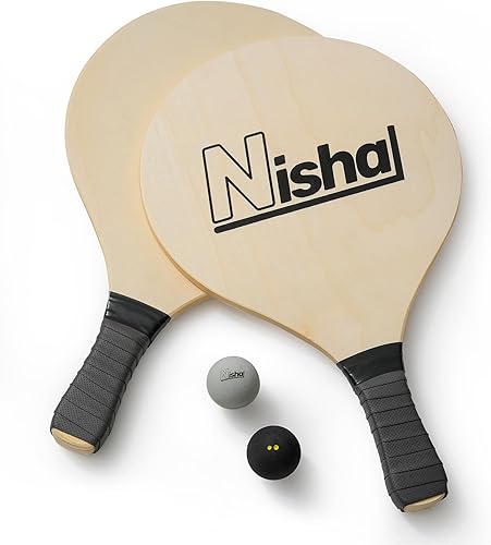 Nisha - Juego de bolas de remo, juego completo de bolas de aplastamiento con 2 bolas Pro Smash, 2 raquetas y empuñaduras de pala, juego interactivo