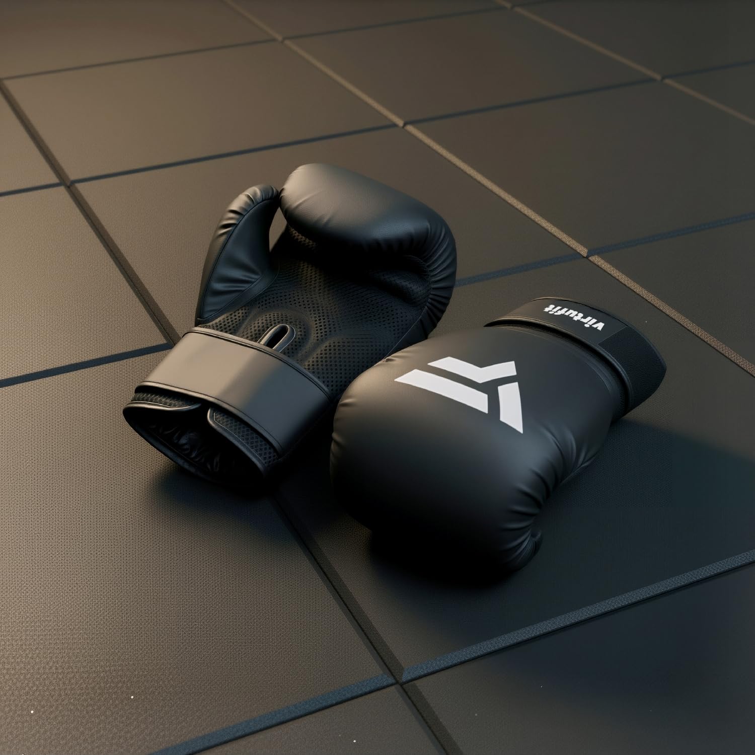 VirtuFit Ensemble de kickboxing Senior - Sac de frappe et gants de boxe - Kit de boxe pour adultes - Kickboxing et boxe - 25 kg - Noir