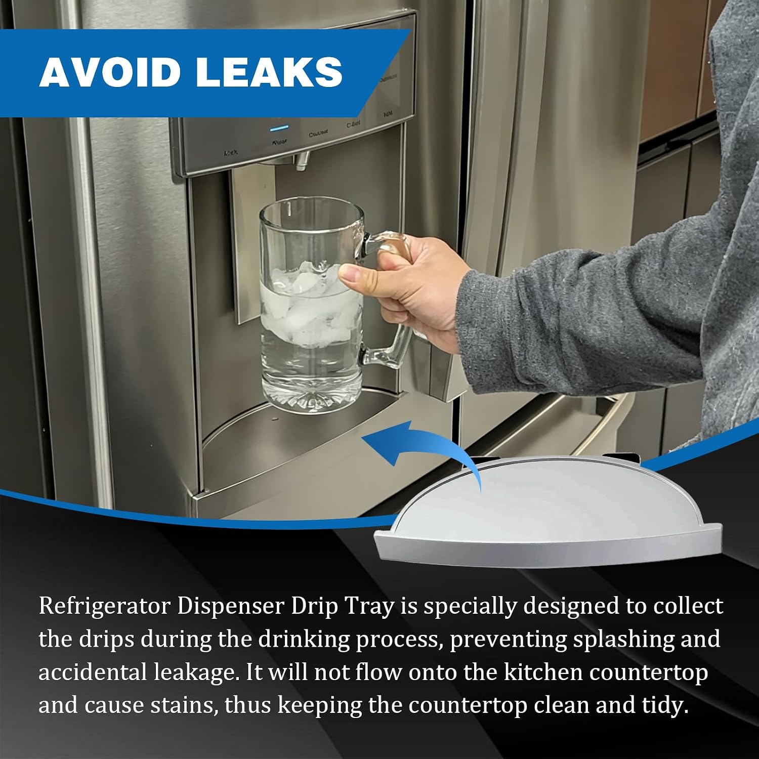 Refrigerator Dispenser Drip Tray Replace for WR17X34471 WR17X26325 4959873