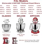 Stainless Steel Beater for KA 4.5/5QT Tilt Head Stand Mixer, Mixer Paddle for 4.5/5 Quart Tilt Head Stand Mixer, Mixer Attachment for KA, Dishwasher Safe, Silver