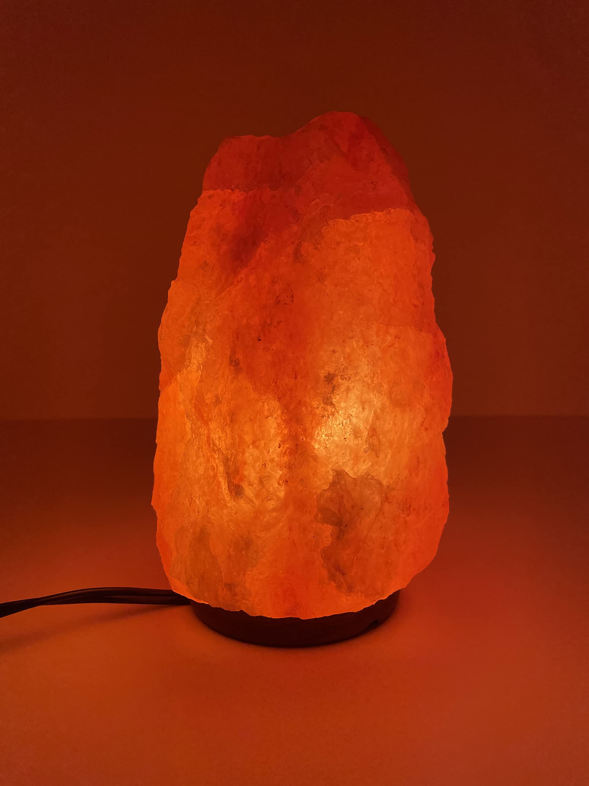 Himalayan Salt Lamp, 3-5 kg, Adjustable Dimmer, ETL Certified, Subtle Crimson Glow, Home/Office Decor, Unique Gift Ideas