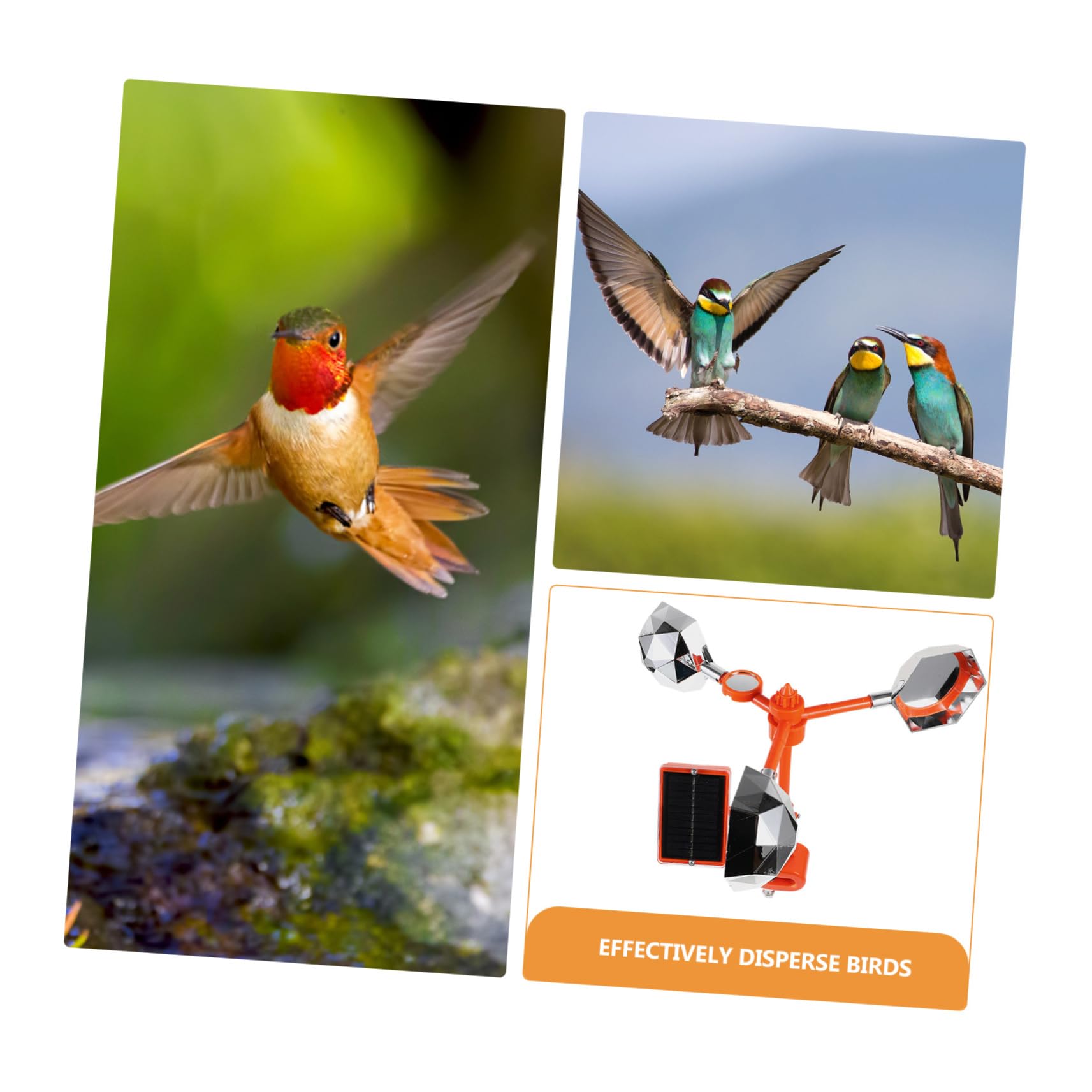 BESPORTBLE Solarbetriebener Vogelabwehr Reflektor mit 360 Grad Reflexionswinkel aus Leichtem Kunststoff für Garten und Große Werkstatt zur Effektiven Vogelvertreibung
