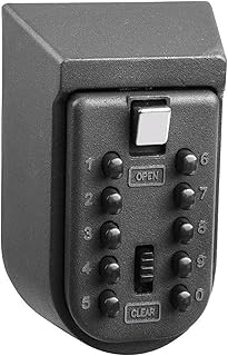 FEDRUI Indoor & Outdoor Key Lock Box, Wall Mounted 10 Digit Push Button Combination Key Safe Storage Security Lock Box, for Home, Vacation Rentals, Businesses