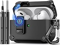 Vista 1 de Compatible con AirPods Pro 2ª/1ª generación, estuche con cierre magnético automático y kit de limpieza, compatible con funda Magsafe - Negro