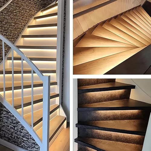 Miniatura 6 de SuperStairLED SSL-5616 - Juego completo de iluminación LED con sensor de movimiento inteligente, tira de luz LED cortable de 40 pulgadas de largo