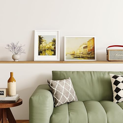 Vista 47 de KINLINK Juego de 2 portarretratos de 6 x 8 pulgadas, marco de fotos de madera mate de 4 x 6 pulgadas con plexiglás para 4 x 6 con paspartú o 6 x 8