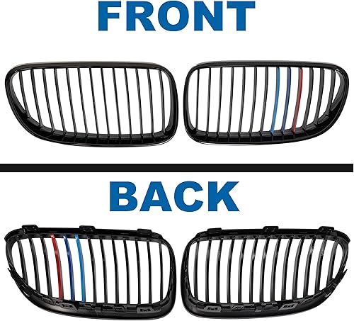 Miniatura 147 de Rejilla frontal negra brillante compatible con BMW Serie 3 G20 2019 2020 2021 2022 316i 318i 320i 328i 330i 330i 335i 340i Doble lamas negro