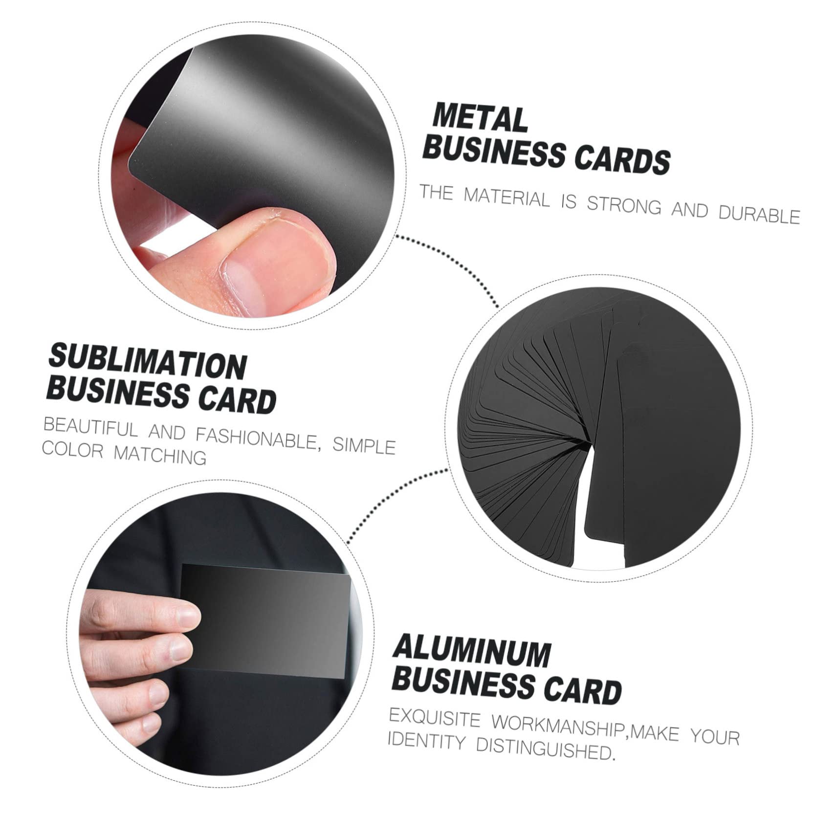 NUOBESTY 150pièces De Visite Aluminium Blank Name Cards Pour Gravure Et Sublimation Résistantes Et Éclatantes Professionnelles Premium