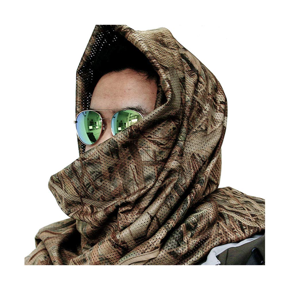 Namvo Pañuelo táctico de Secado rápido para la Cabeza con Red de Malla de Camuflaje Protección contra la Arena a Prueba de Viento para Deportes al Aire Libre Caza en el Desierto Ciclismo (Multicam)