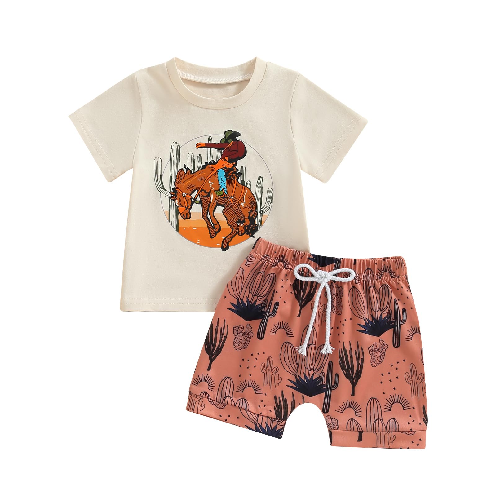 RtnnsbbfcmWestern Baby Boy Clothes Farm Cow Print T Shirt Casual Shorts Set Cute Toddler Summer Outfits