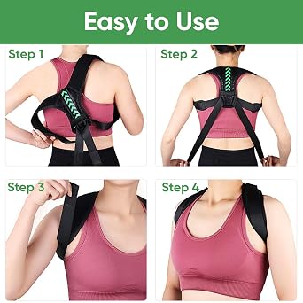 Back Straightener Posture Corrector for Women: Adjustable Elastic Upper Back Support - Shoulder Support To Reduce Neck Shoulder Pain - Correcting Poor Posture, Prevent Hunchback