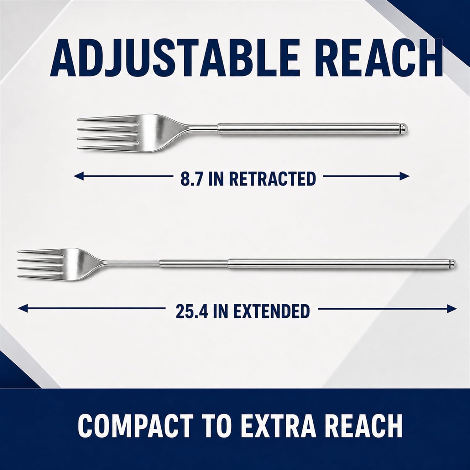 Extendable Fork, 8.7-25.4 In, 4 Pieces Prank Forks, Stainless Steel