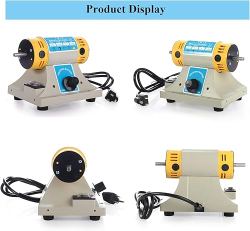 Miniatura 5 de Pulidora eléctrica de banco de 350 W, mini joyería de pulido de roca de pulido de pulido de roca, kits de herramientas de mesa, velocidad variable 0