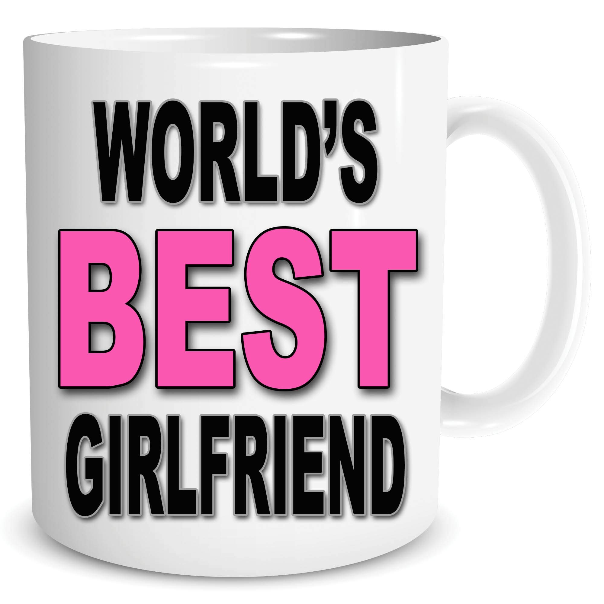 Peachy Antics White Girlfriend Mugs Coffee Tea Cup World's Best Girlfriend Birthday Gifts Wsdmug1601