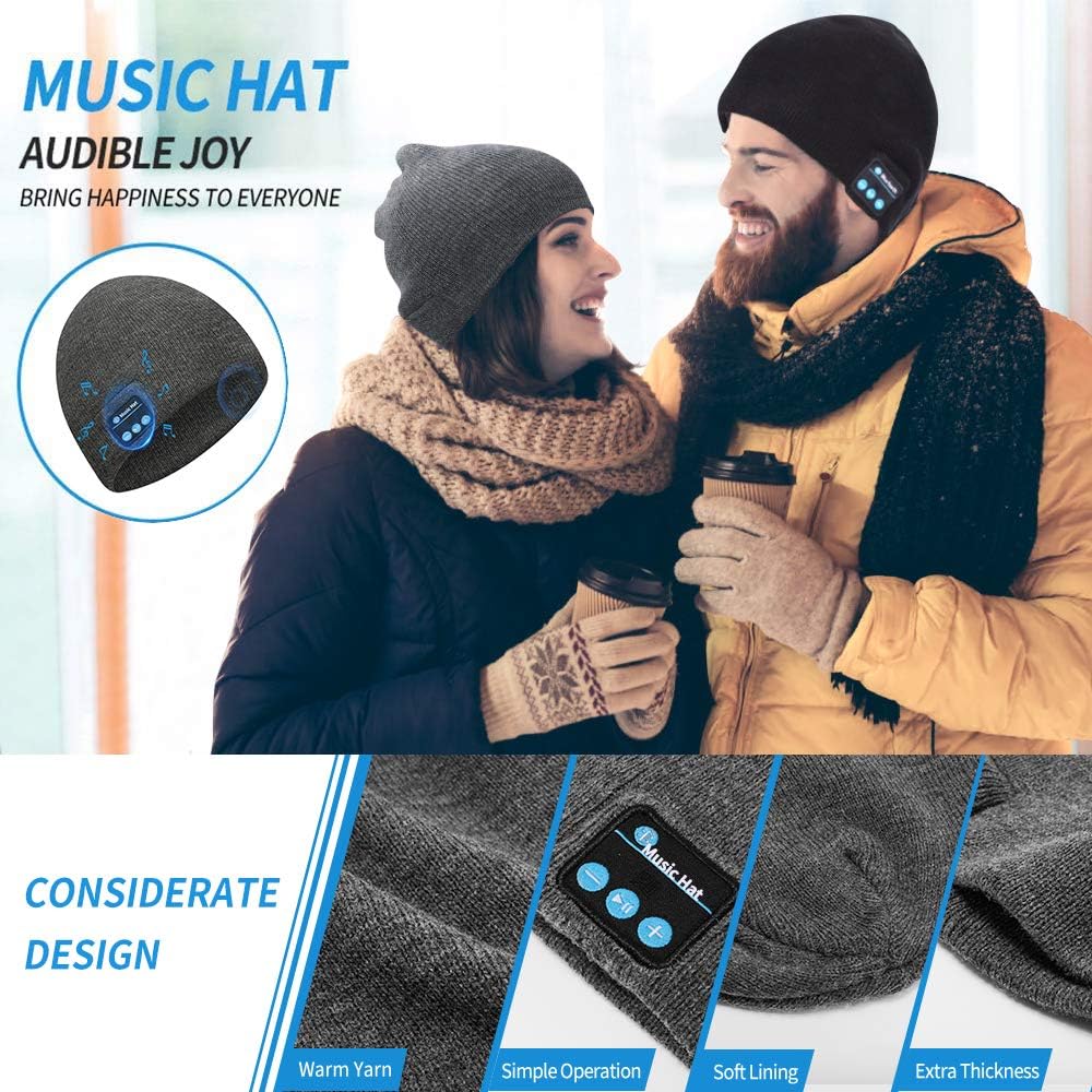 Fеаturеd Prоduсt Bluetooth Beanie, Bluetooth 5.0 Wireless Headset Music Winter Beanie Hat, Build-in 2 HD Stereo Speakers & Mic, Fits for Outdoor Sports, Christmas Birthday Gifts for Men Women Dad Mom (Elegant Grey) Tесh Dеаlѕ 🔥 Bluetooth Beanie, Bluetooth 5.0 Wireless Headset Music Winter Beanie Hat, Build-in 2 HD Stereo Speakers & Mic, Fits for Outdoor Sports, Christmas Birthday Gifts for Men Women Dad Mom (Elegant Grey)