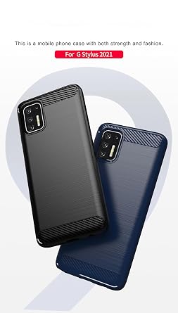 Case for Moto G Stylus 4G 2021 Carbon Fiber Phone Case Soft TPU Anti-Slip Durable Lightweight Protective Phone Cover for Motorola G Stylus 4G 2021,Black
