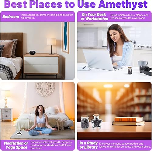 Miniatura 5 de Orientrea Chips de cristal natural de amatista triturado de 1.1 libras, cristales curativos a granel, piedras preciosas de cristal triturado para