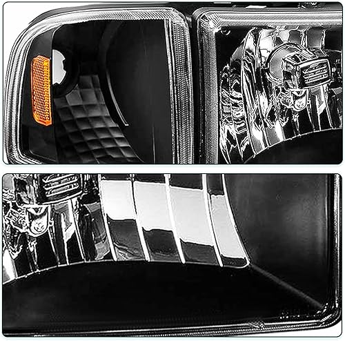 Miniatura 5 de TUSDAR 4 piezas de montaje de faros delanteros para Dodge Ram 150094-02 Dodge Ram 2500 3500 94-01 repuesto con carcasa de humo de luz de esquina