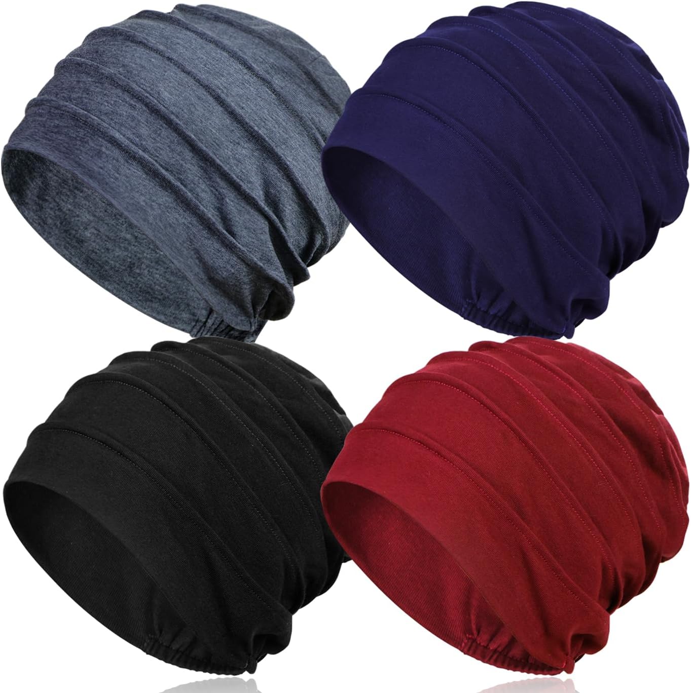 2 Berretti Estivi Donna Sottili – Slouchy Chemo Con Fiocco, Traspiranti E Elastici (Rosa E Nero)
