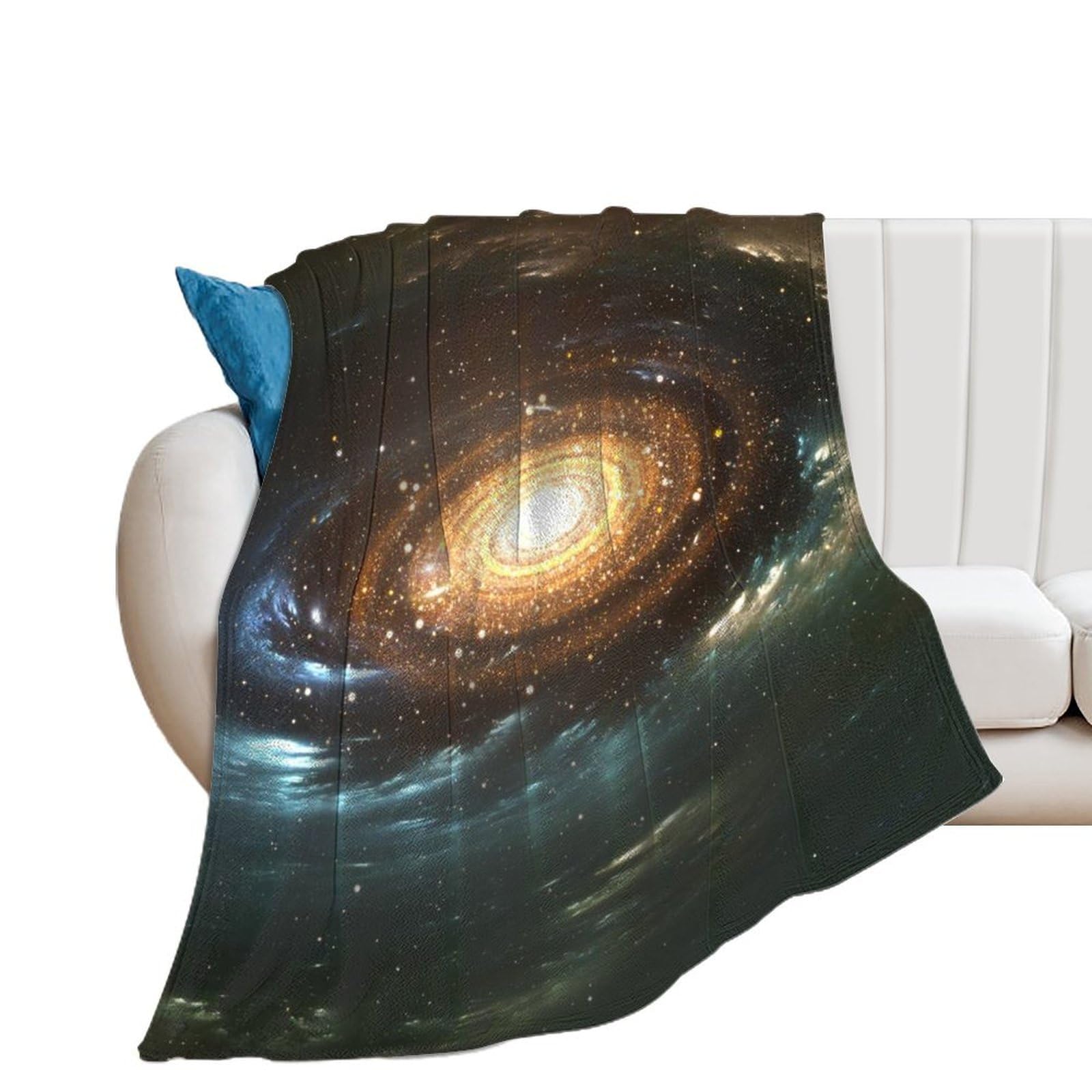 Couverture polaire galaxie anti-froid 150x200cm pour lit et canapé