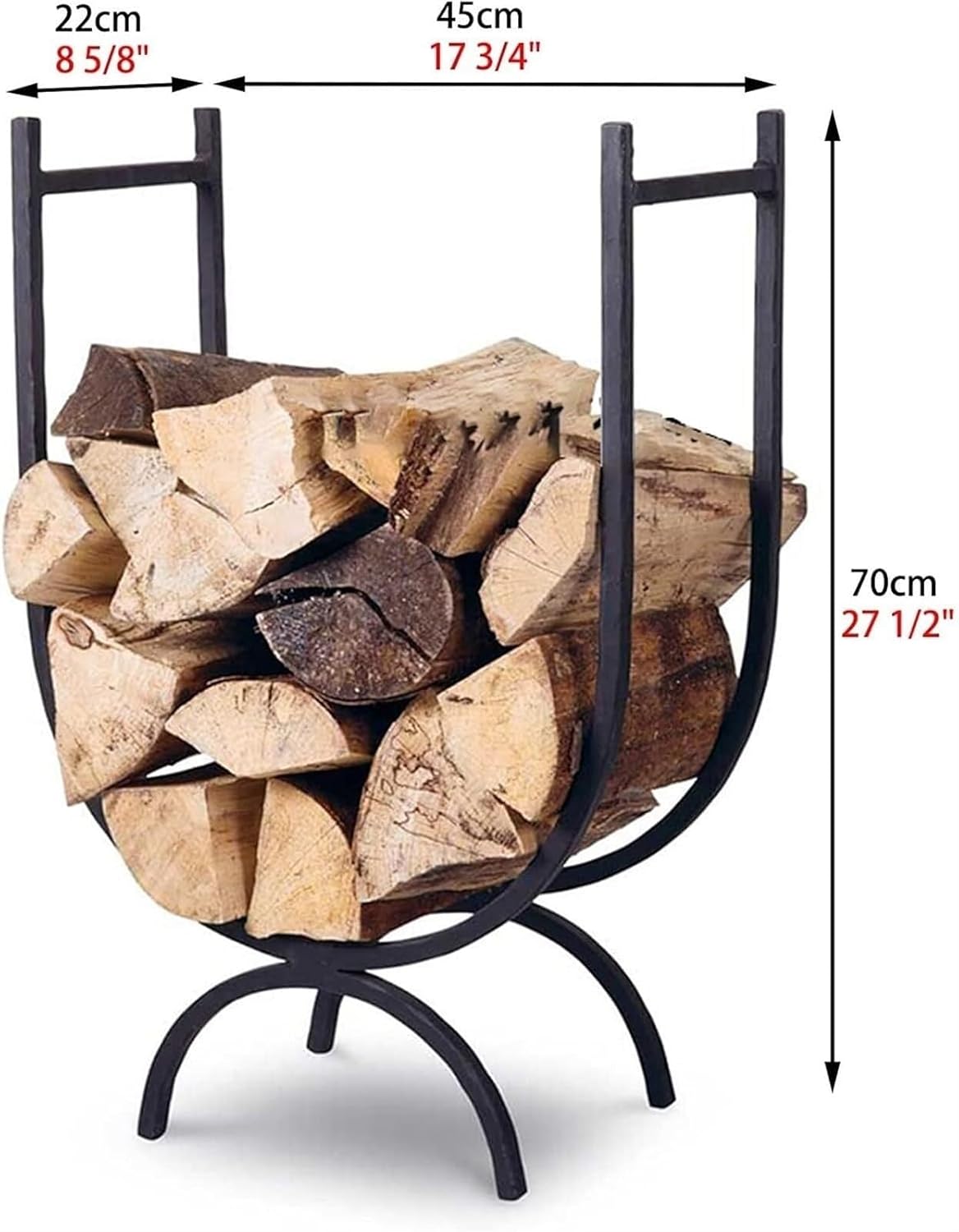 Firewood Log Holder,Outdoor Firewood Racks Modern Indoor Outdoor Backyard Fireplace Log Wood Stand Brackets, for Garage Tool Shed Fire Pits
