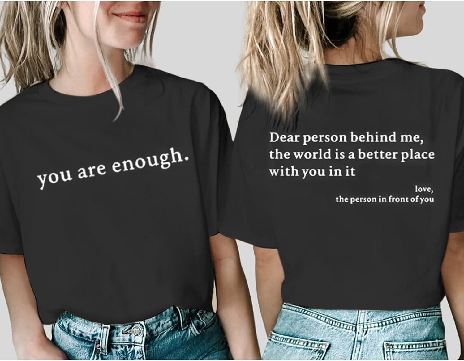 Dear Person Behind Me Shirt You are Enough Mental Health T Shirt Inspirational Shirts for Women Positive Tees Tops - Image 5
