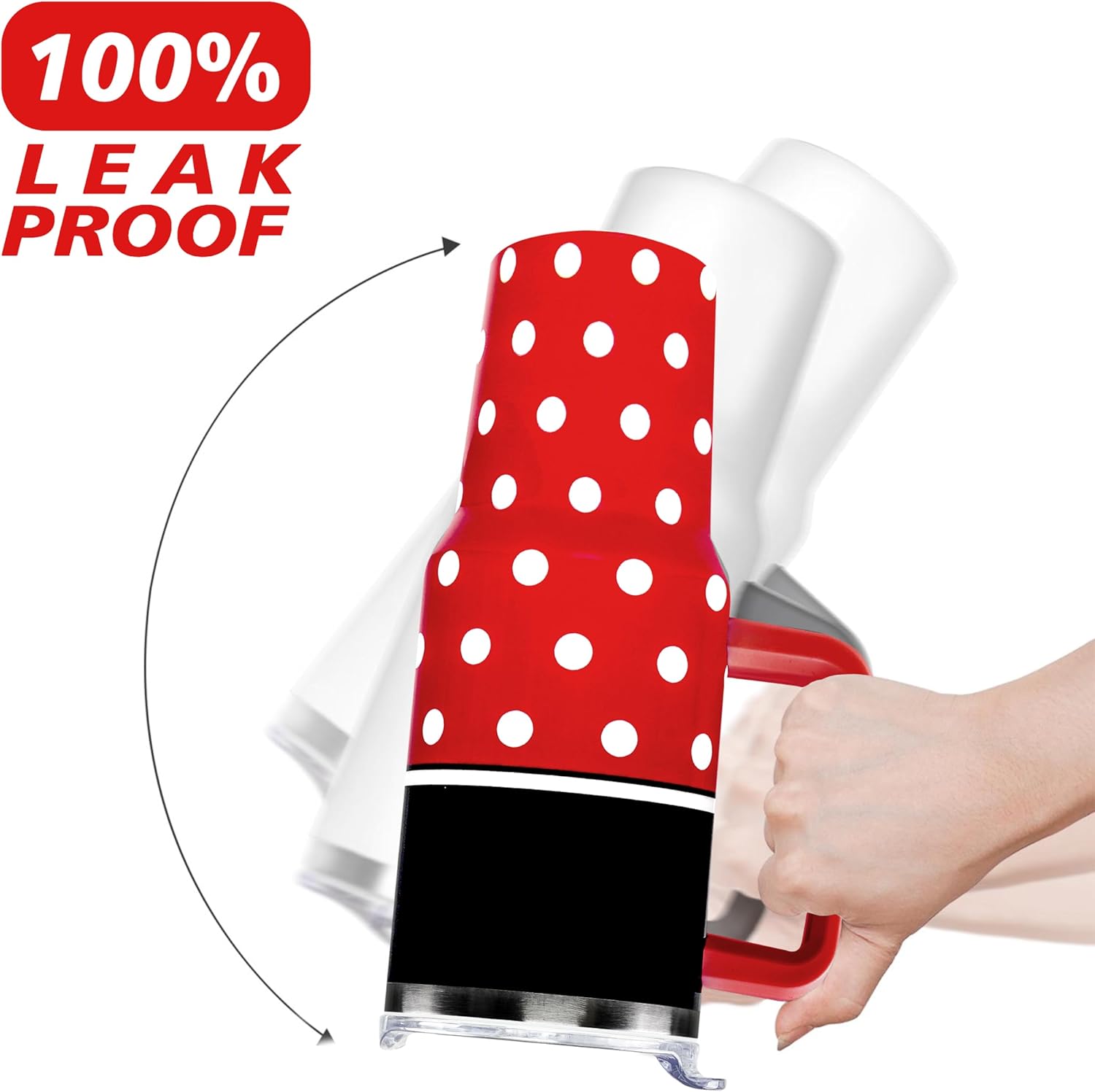 Cartoon Mouse Tumbler 40 Oz With Lid and Straw Stainless Steel Insulated with Handle Bowknot Travel Coffee Mug -Birthday,Christmas Gift